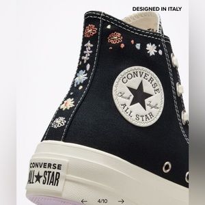 platform embroidered converse